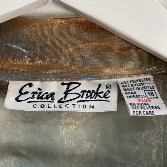 Vintage Semi Sheer Metallic Evening Jacket Lightweight Art to Wear 18 - Picture 5 of 12